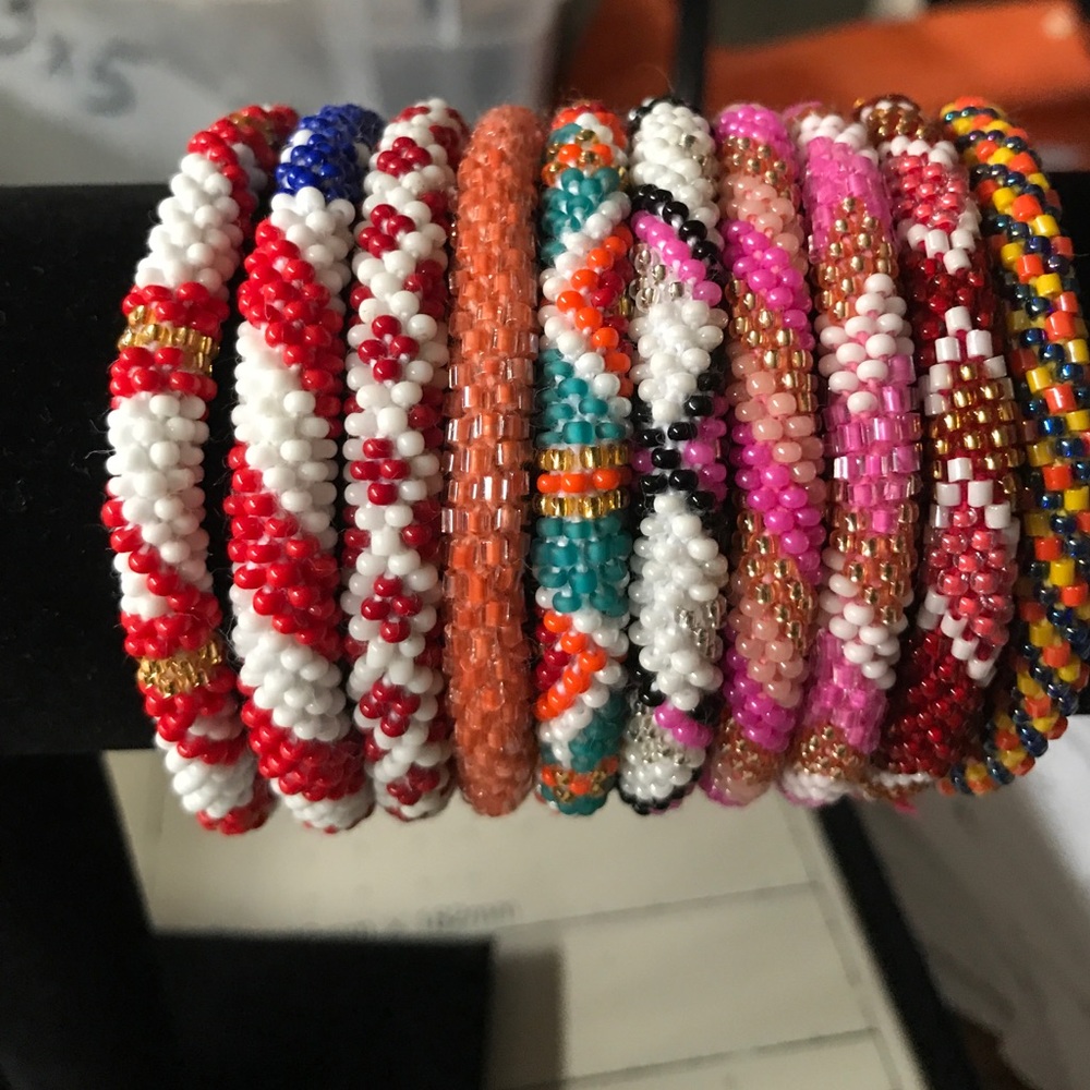 Rolls on beaded bracelets